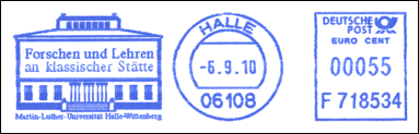 Frankatura mechaniczna: Halle, 6.09.2010