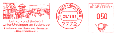 Frankatura mechaniczna: Uhldingen-Mühlhofen 2, 28.11.1984
