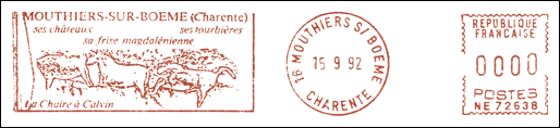 Frankatura mechaniczna: Mouthiers-sur-Boëme, 15.09.1992